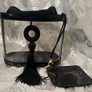 Vintage Elegant Escada Black Transparent Handbag